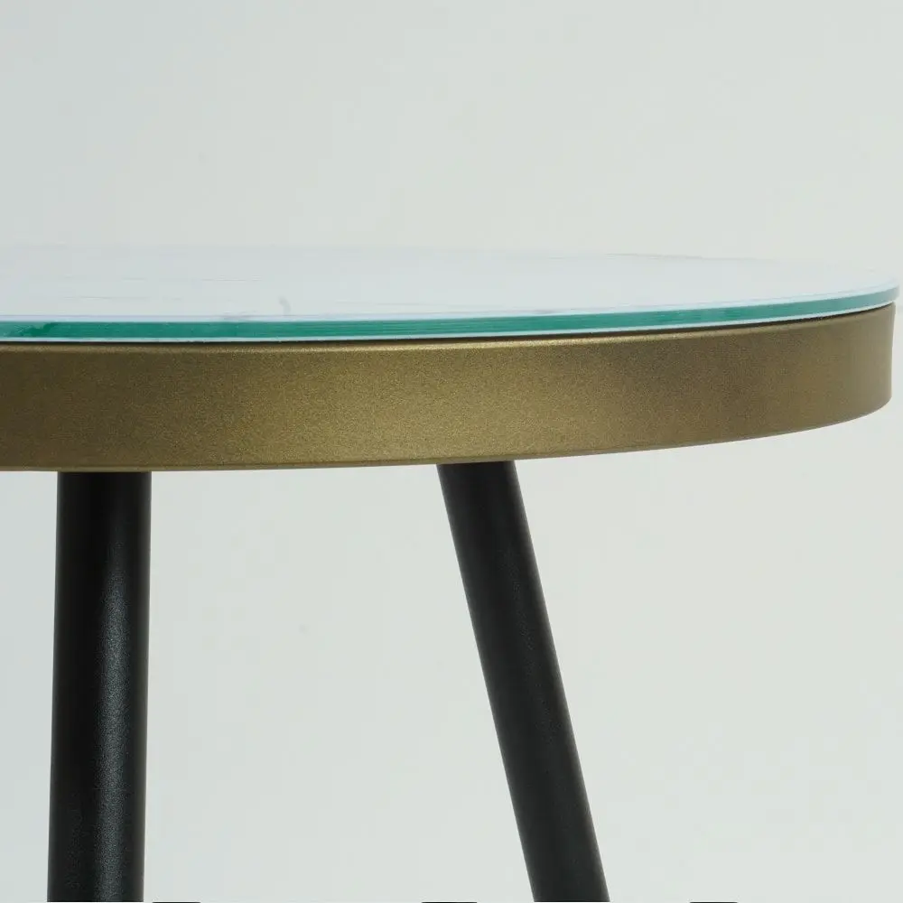 Masa pentru reviste Signal Vega C (White Marble Effect/Black) - 2