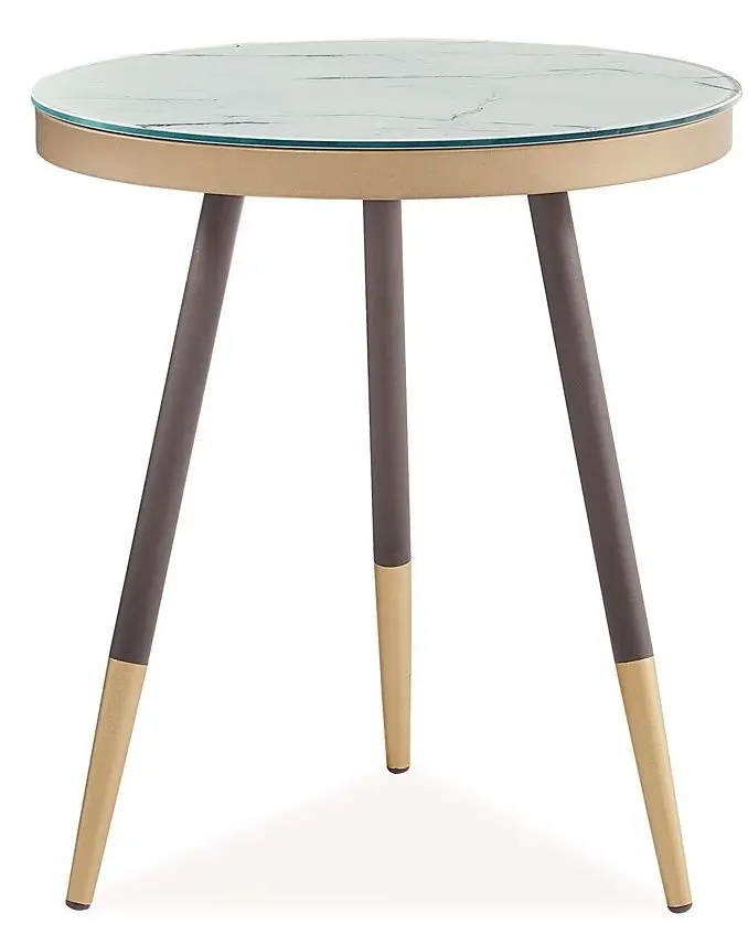 Masa pentru reviste Signal Vega C (White Marble Effect/Black)