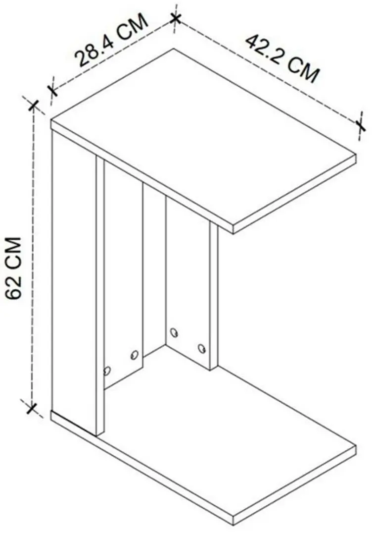 Masa pentru reviste Bofigo Wheeled (Pine/Anthracite)