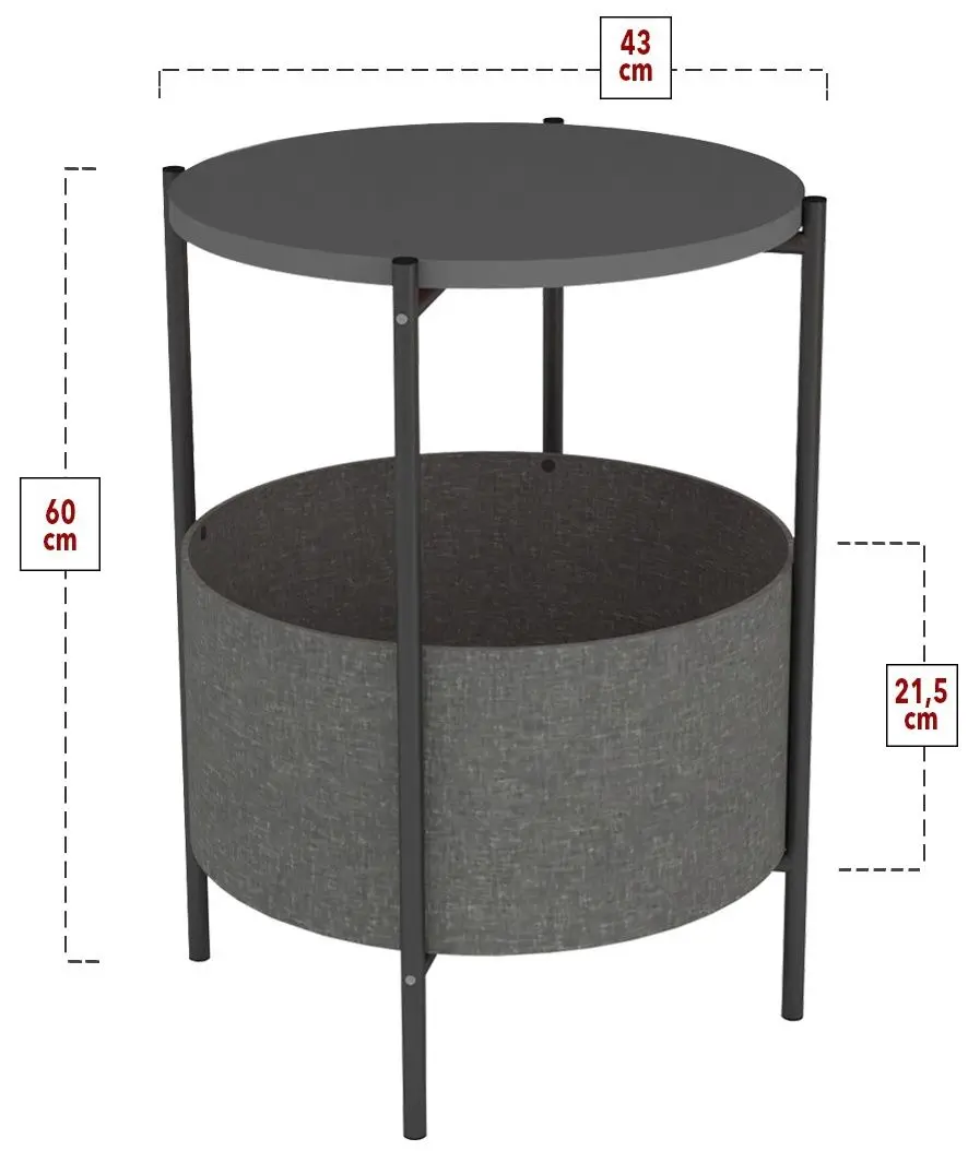 Masa pentru reviste Bofigo With Bag (Anthracite)