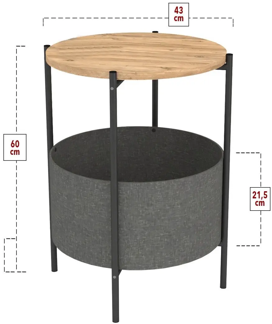 Журнальный столик Bofigo With Bag (Pine/Black)