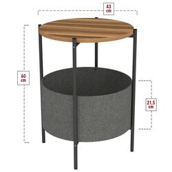 Masa pentru reviste Bofigo With Bag (Wanut/Black) Thumb