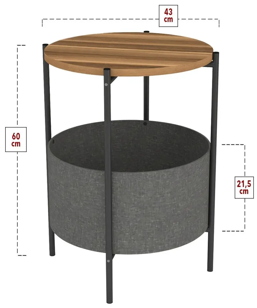 Masa pentru reviste Bofigo With Bag (Wanut/Black)