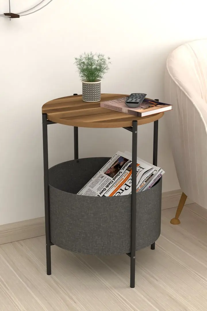 Masa pentru reviste Bofigo With Bag (Wanut/Black)