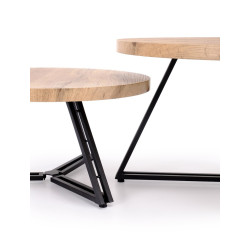 Set mese de cafea Halmar Anger (Gold Oak/Black) Thumb