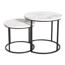 Set mese pentru reviste Halmar Oreo (White Marble/Black)