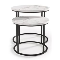 Set mese pentru reviste Halmar Oreo (White Marble/Black) Thumb