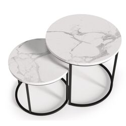 Set mese pentru reviste Halmar Oreo (White Marble/Black) Thumb