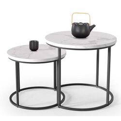 Set mese pentru reviste Halmar Oreo (White Marble/Black) Thumb