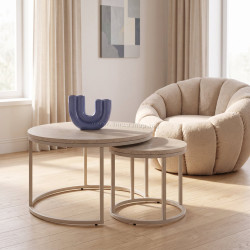 Set mese de cafea Halmar Paola (Travertine/Cashmere)