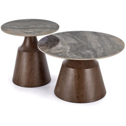 Комплект журнальных столиков Halmar Tower (Brown marble/Walnut) Thumb
