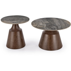 Комплект журнальных столиков Halmar Tower (Brown marble/Walnut) Thumb