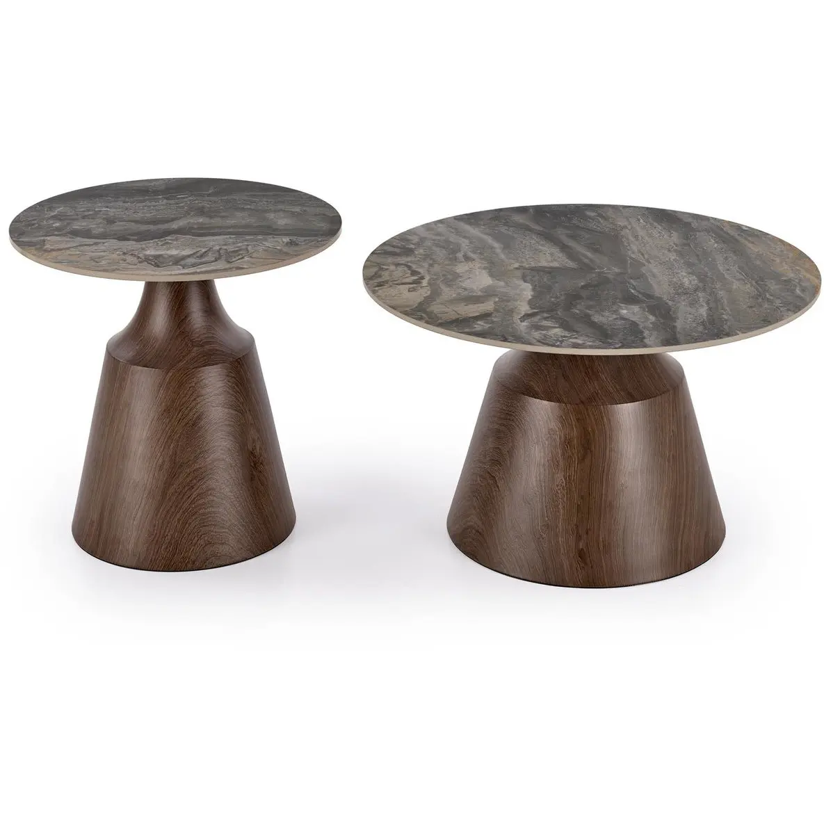 Комплект журнальных столиков Halmar Tower (Brown marble/Walnut) - 4