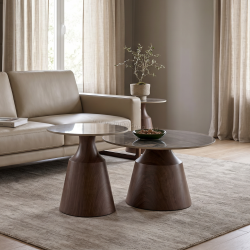 Комплект журнальных столиков Halmar Tower (Brown marble/Walnut)