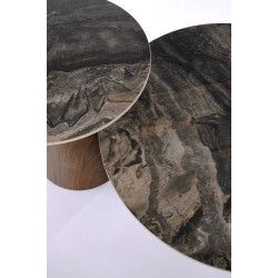 Комплект журнальных столиков Halmar Tower (Brown marble/Walnut) Thumb