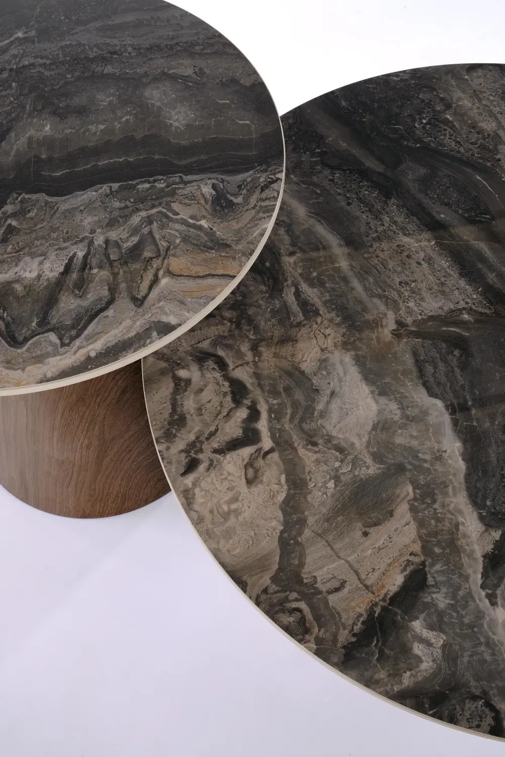 Комплект журнальных столиков Halmar Tower (Brown marble/Walnut) - 8