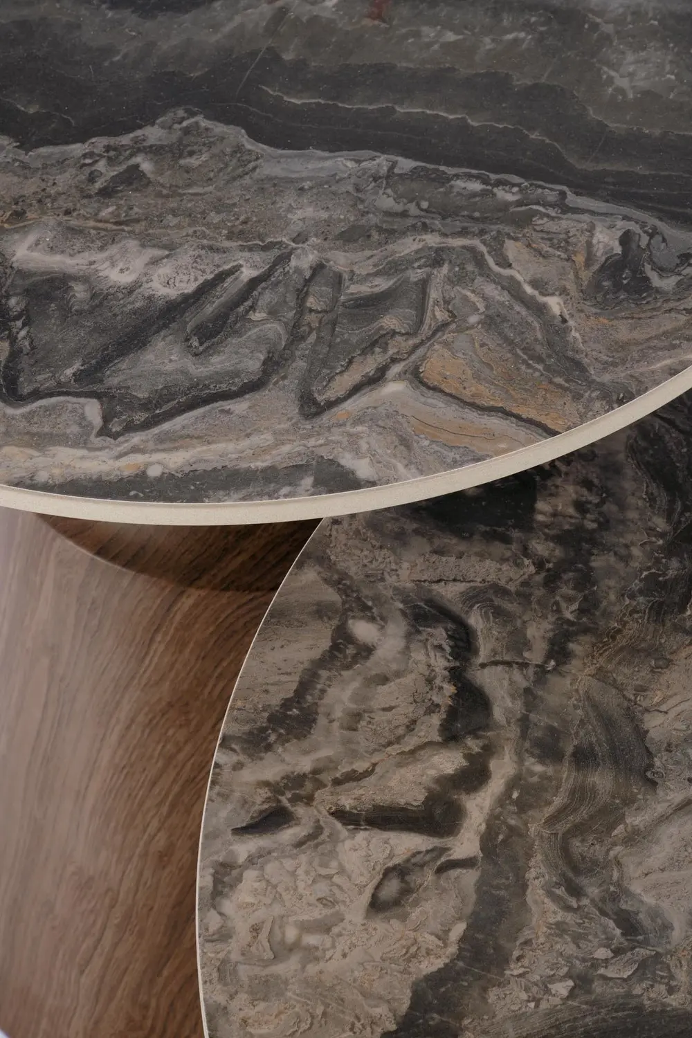 Комплект журнальных столиков Halmar Tower (Brown marble/Walnut) - 9