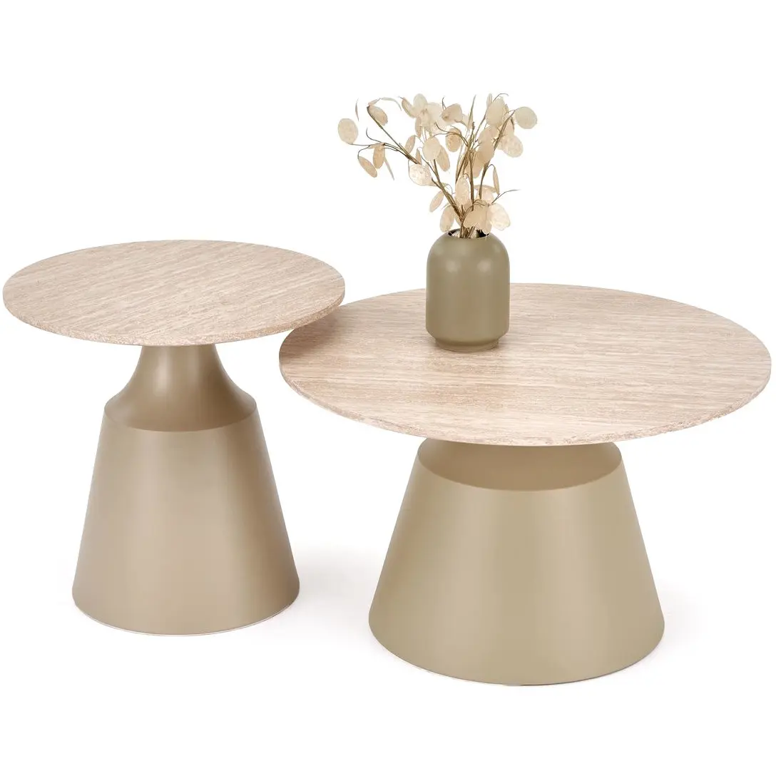 Комплект журнальных столиков Halmar Zurich (Travertine/Cashmere) - 2