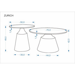Комплект журнальных столиков Halmar Zurich (Travertine/Cashmere) Thumb