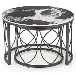 Set masute pentru reviste Halmar Alexandra (Black Marble/Black) Thumb