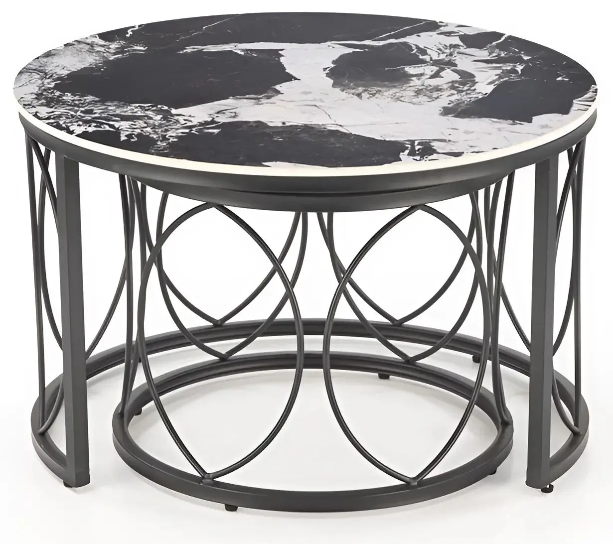 Set masute pentru reviste Halmar Alexandra (Black Marble/Black)