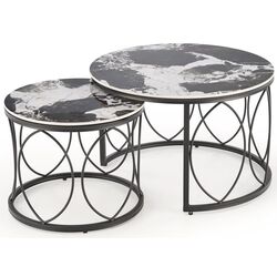 Set masute pentru reviste Halmar Alexandra (Black Marble/Black) Thumb