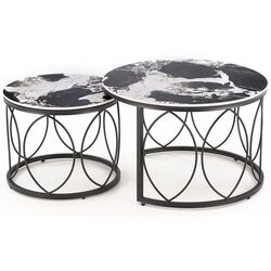 Set masute pentru reviste Halmar Alexandra (Black Marble/Black) Thumb