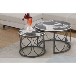 Set masute pentru reviste Halmar Alexandra (Black Marble/Black)