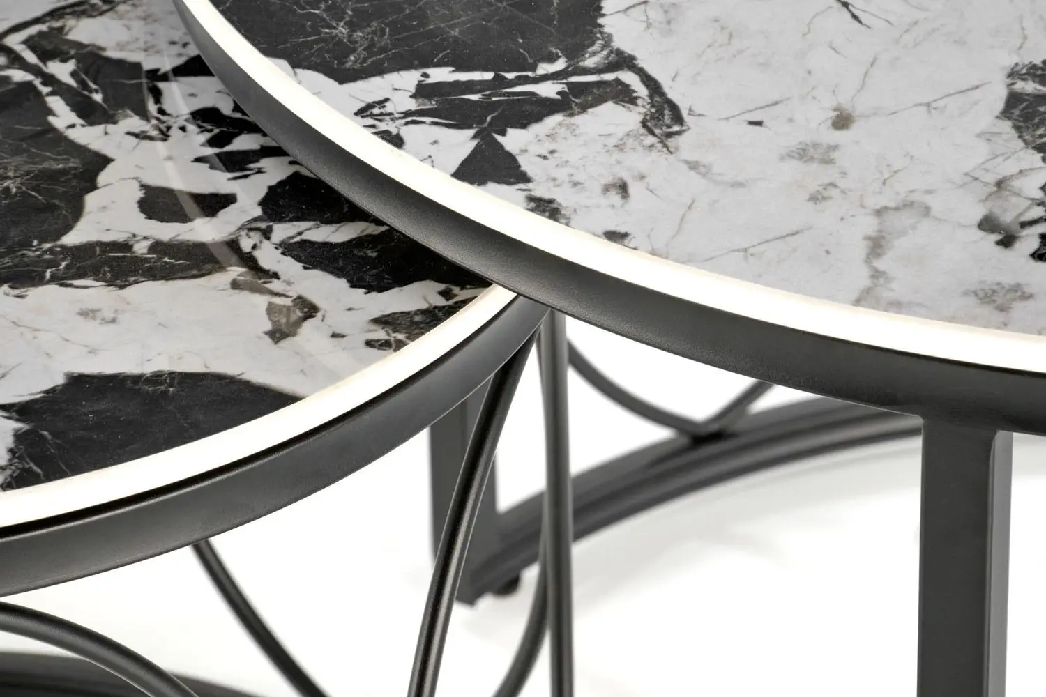 Set masute pentru reviste Halmar Alexandra (Black Marble/Black)