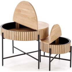 Set masute pentru reviste Halmar Dante (Natural/Black) Thumb