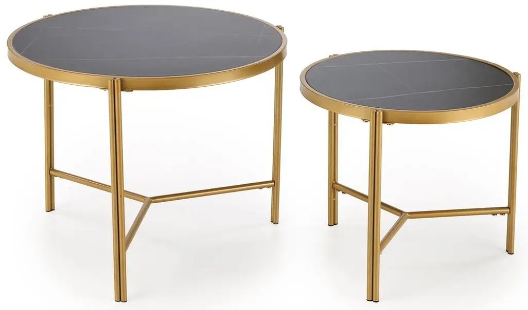 Set masute pentru reviste Halmar Fatima (Black Marble/Gold)