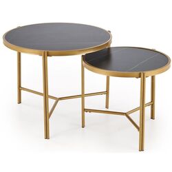 Set masute pentru reviste Halmar Fatima (Black Marble/Gold) Thumb