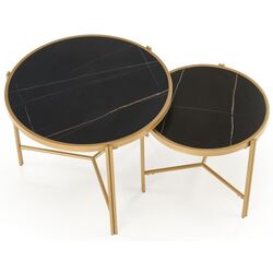 Set masute pentru reviste Halmar Fatima (Black Marble/Gold) Thumb