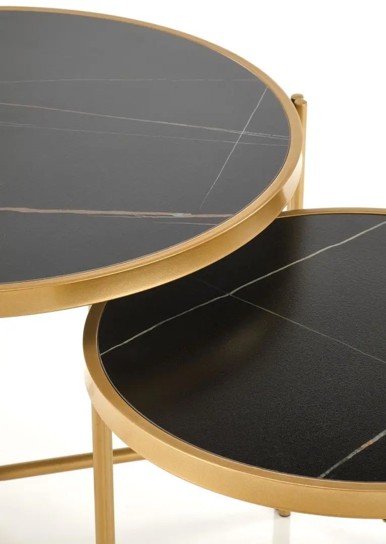 Set masute pentru reviste Halmar Fatima (Black Marble/Gold)