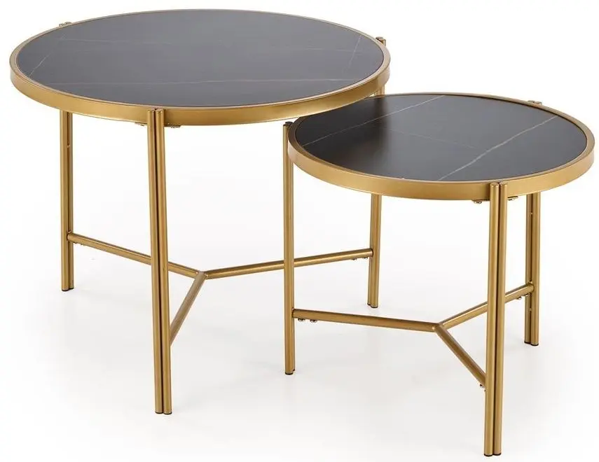 Set masute pentru reviste Halmar Fatima (Black Marble/Gold)