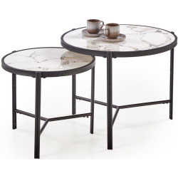 Набор журнальных столиков Halmar Fatima (White Marble/Black) Thumb