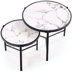Набор журнальных столиков Halmar Fatima (White Marble/Black) Thumb