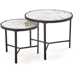 Набор журнальных столиков Halmar Fatima (White Marble/Black) Thumb