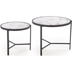 Набор журнальных столиков Halmar Fatima (White Marble/Black) Thumb