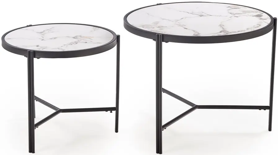 Набор журнальных столиков Halmar Fatima (White Marble/Black) - 6