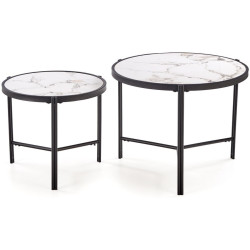Набор журнальных столиков Halmar Fatima (White Marble/Black) Thumb