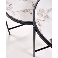 Набор журнальных столиков Halmar Fatima (White Marble/Black) Thumb