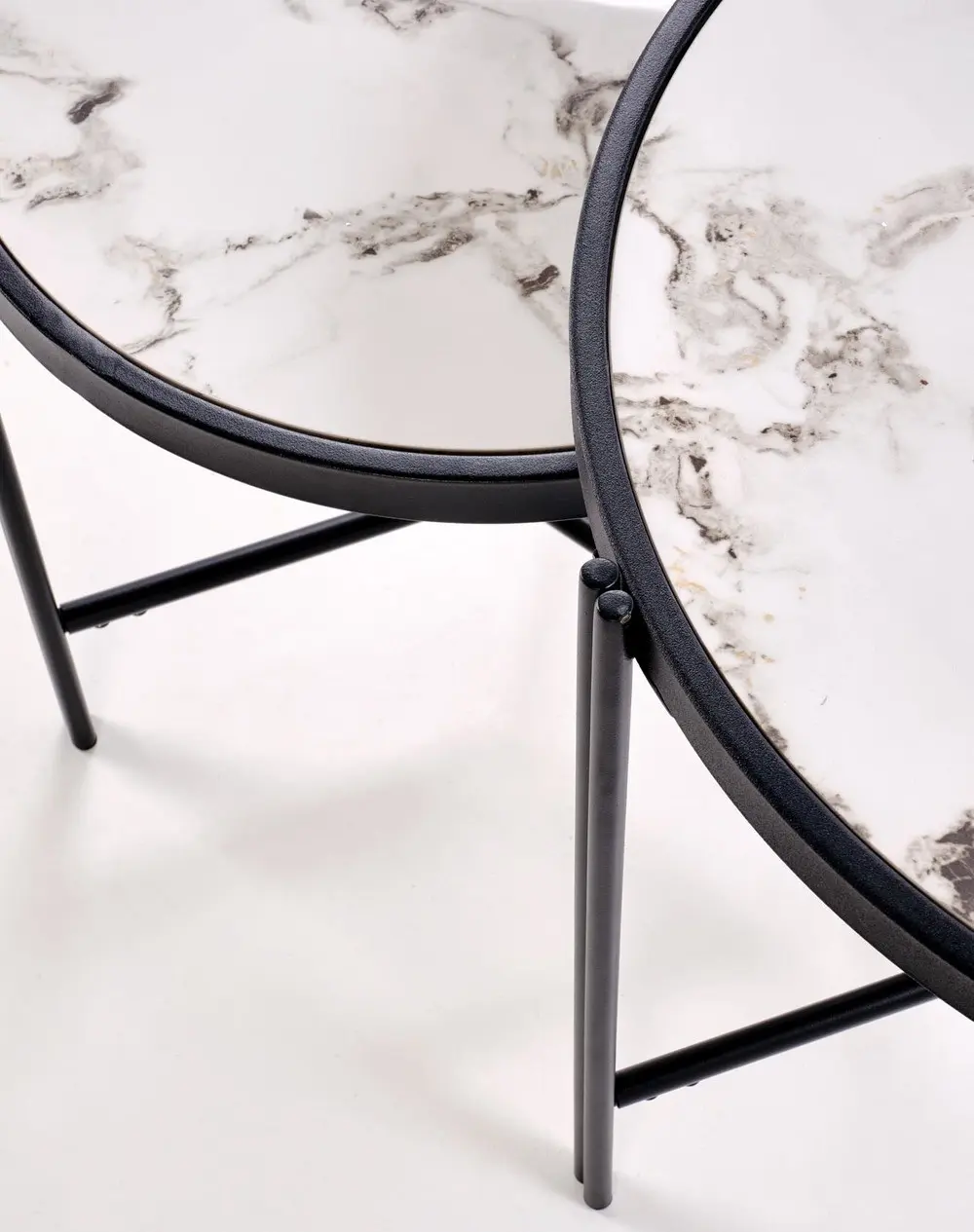 Набор журнальных столиков Halmar Fatima (White Marble/Black) - 8