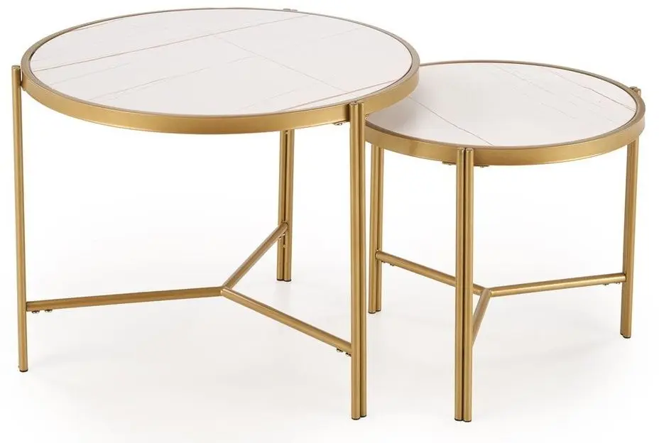 Set masute pentru reviste Halmar Fatima (White Marble/Gold)