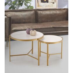 Set masute pentru reviste Halmar Fatima (White Marble/Gold)