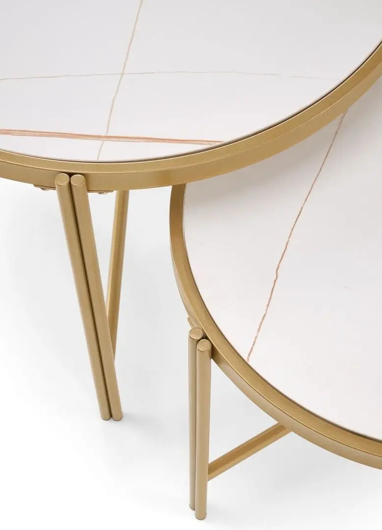 Set masute pentru reviste Halmar Fatima (White Marble/Gold)