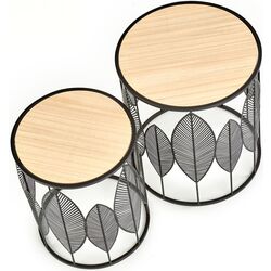 Set mese pentru reviste Halmar Folla (Black/Natural) Thumb