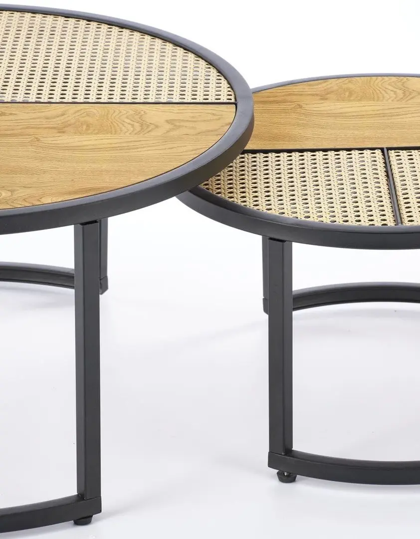 Set masute pentru reviste Halmar Garmina (Golden Oak/Black)