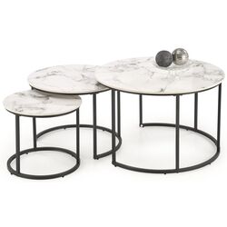 Set masute pentru reviste Halmar Gilda (White Marble/Black) Thumb