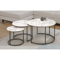 Set masute pentru reviste Halmar Gilda (White Marble/Black)